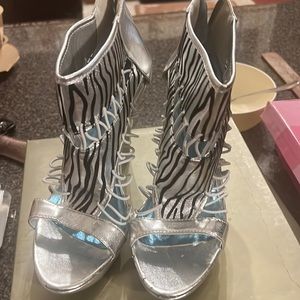 Zebra print heels